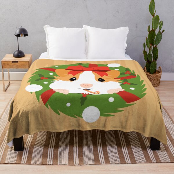 Item preview, Guinea Pig Christmas Wreath on a Wooden Door designed and sold by Lulupainting.