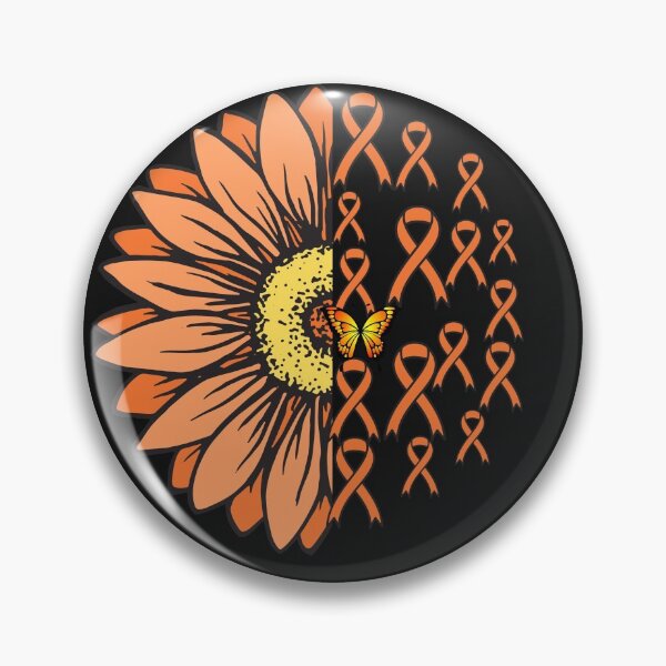 Item preview, Sunflower with orange ribbons - Leukemia Cancer Awareness designed and sold by Cancer Support  Regal Studio.
