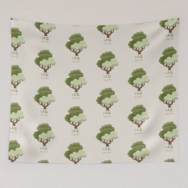 Item preview, Tree in Korean and pronunciation 나무 designed and sold by K-LetterCo.