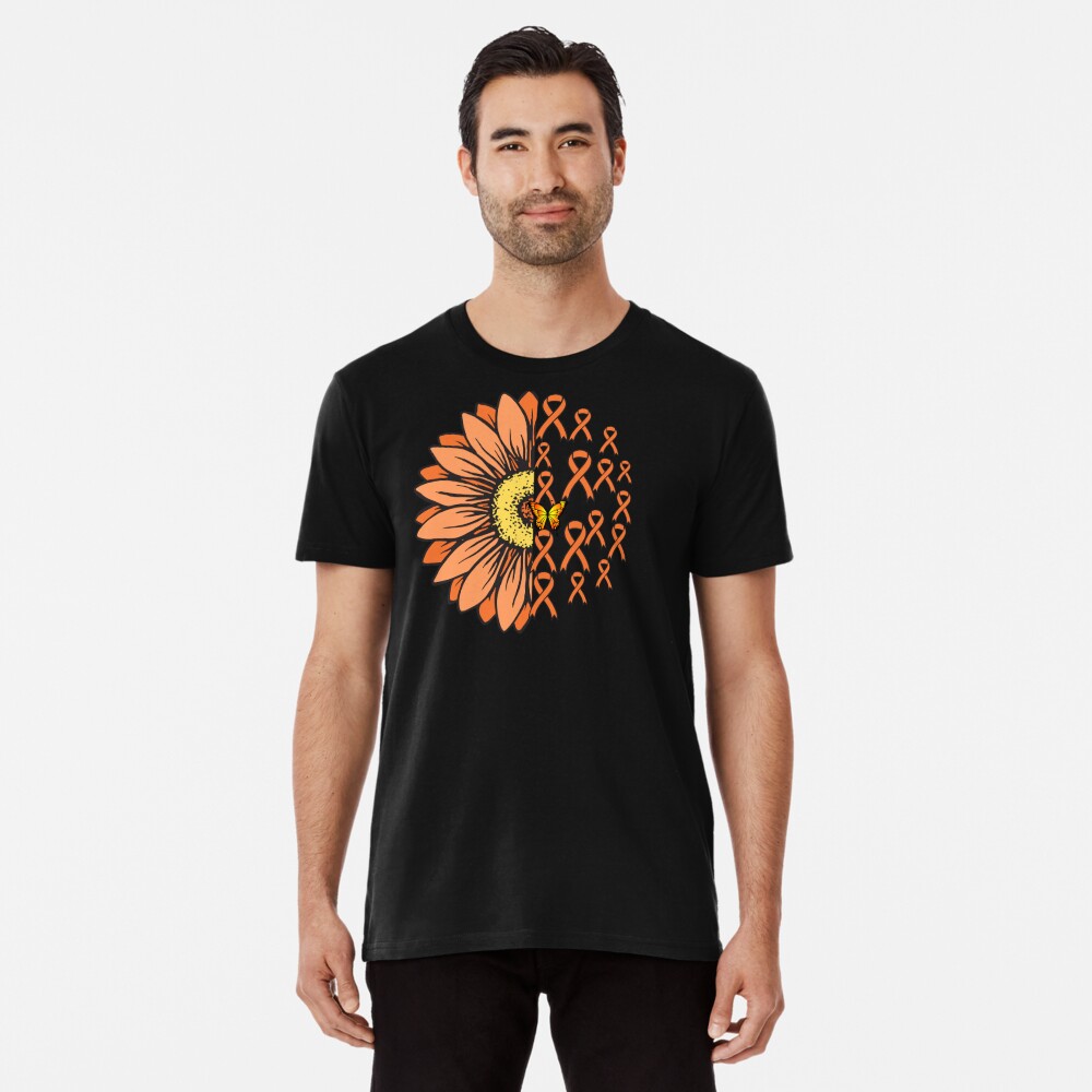 Hummingbird Orange Sunflower Leukemia Cancer Awareness Shirt - TeeUni