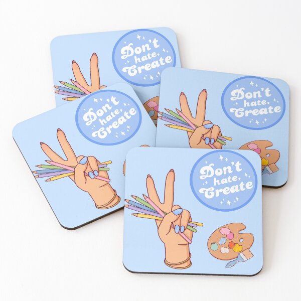 Item preview, “Don't Hate, Create" Sticker Pack 3 - Blue designed and sold by petinmypocket.