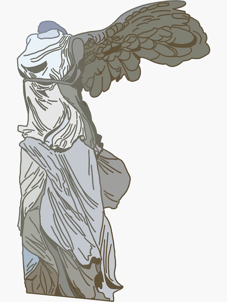 Coca postura genéticamente Nike of Samothrace (Winged Victory) Colored" Sticker for Sale by  calligraphallee | Redbubble