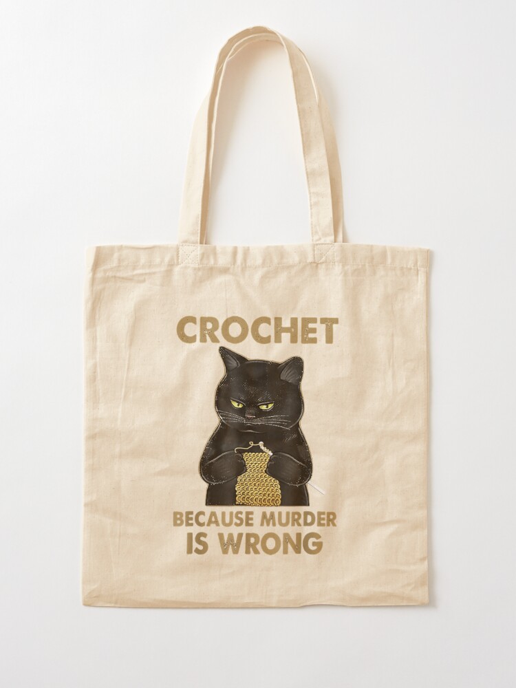 Black Cat Funny Crochet because murder is wrong
