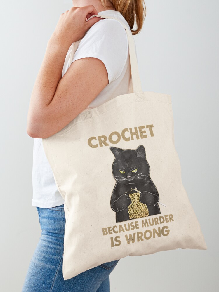 Black Cat Funny Crochet because murder is wrong