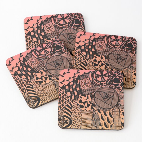Item preview, Red-Orange Zentangle designed and sold by Mai Designs.