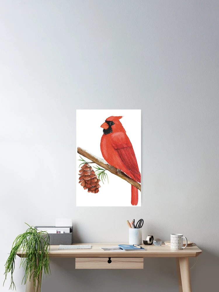 Thumbnail 2 of 3, Poster, Winter Cardinal designed and sold by JavaLisa.