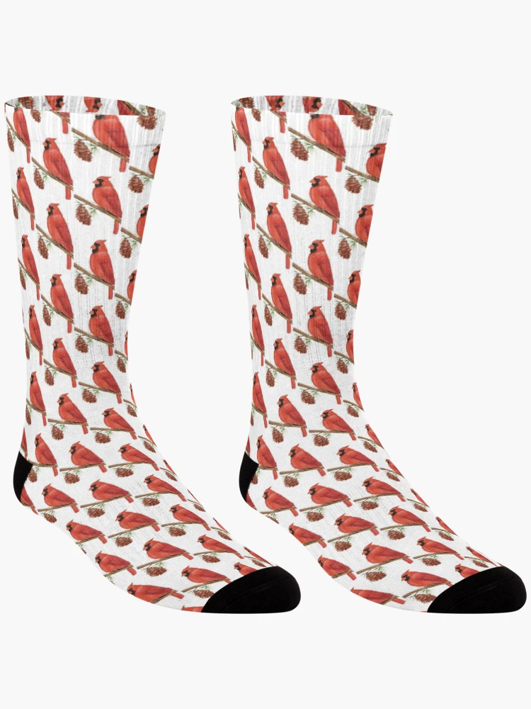 Thumbnail 3 of 5, Socks, Winter Cardinal designed and sold by JavaLisa.
