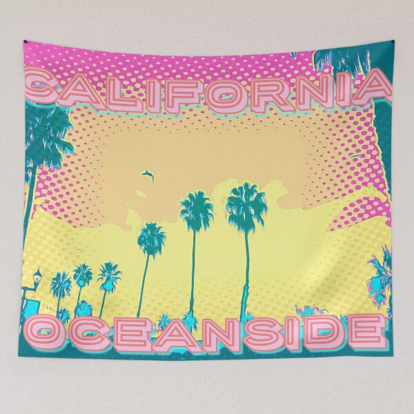 Item preview, Retro Pink California Beach Sunrise designed and sold by BubbleCrumbs.