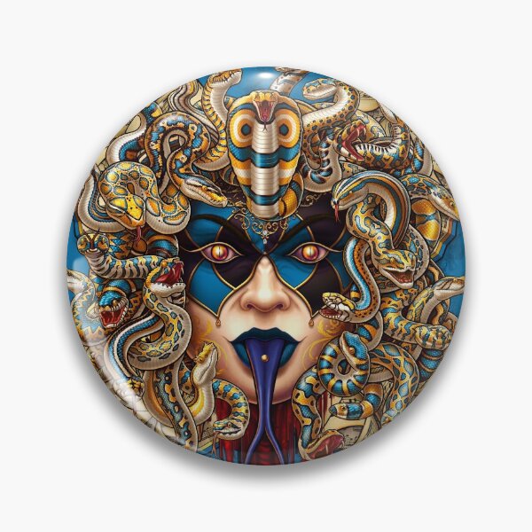 Item preview, Blue Harlequin Mocking Medusa designed and sold by Abysm Internal.