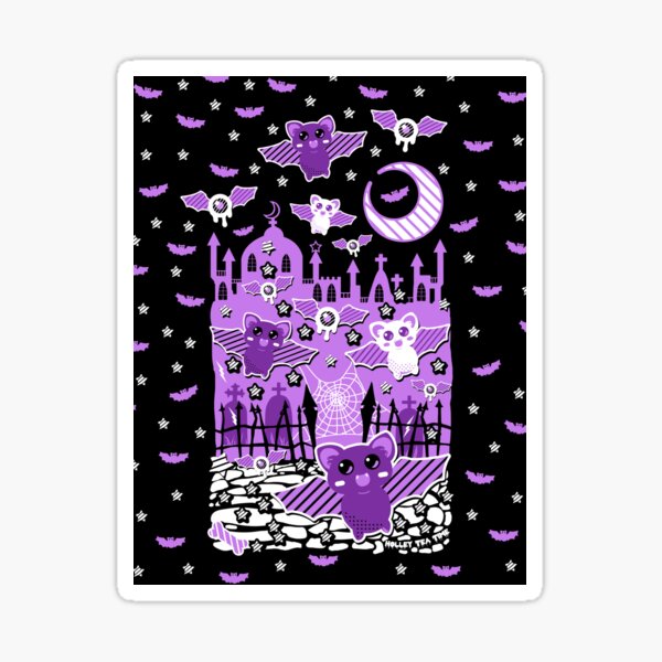 Kawaii Spooky Bats Sticker