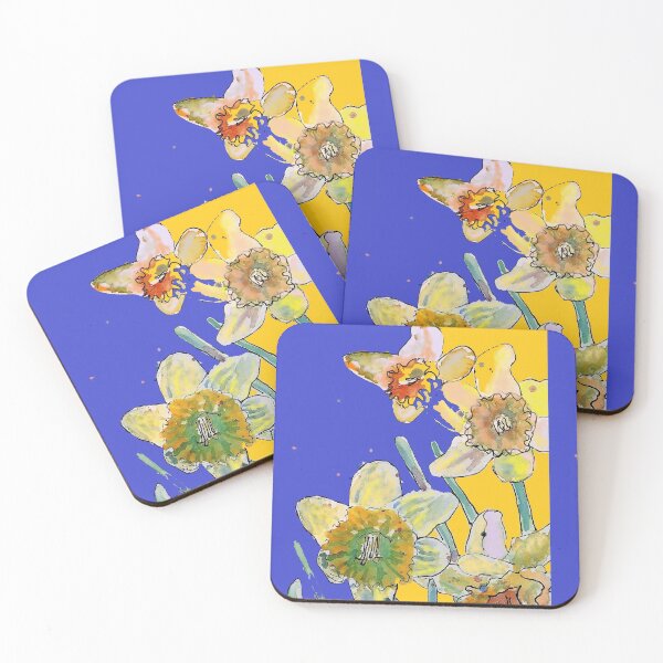 Item preview, Abstract Yellow Daffodil Watercolor Pattern on Yellow designed and sold by Sarah  Rajkotwala.