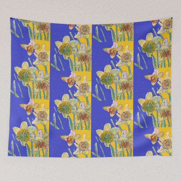 Item preview, Abstract Yellow Daffodil Watercolor Pattern on Yellow designed and sold by Sarah  Rajkotwala.
