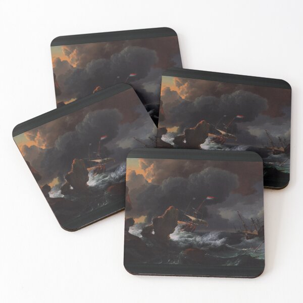 Item preview, Ships In Distress Off A Rocky Coast by Ludolf Bakhuizen Old Masters Classical Fine Art Reproduction designed and sold by Xzendor7 Digital Art Creations.