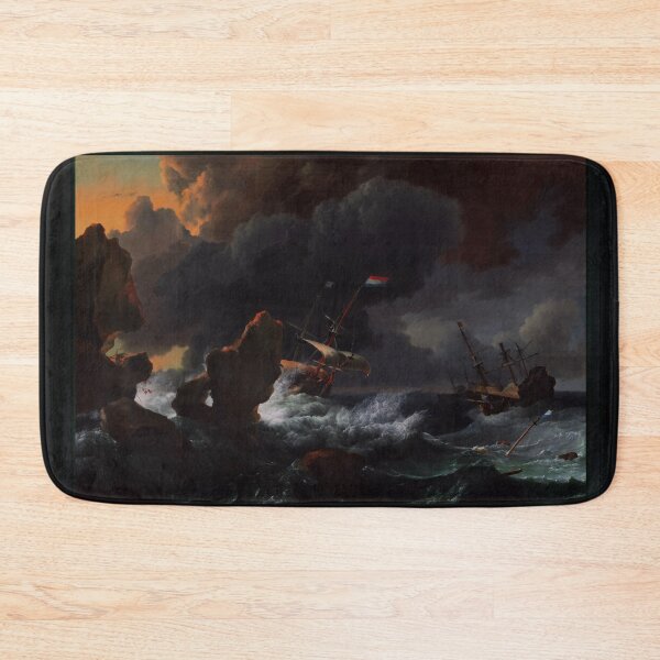 Item preview, Ships In Distress Off A Rocky Coast by Ludolf Bakhuizen Old Masters Classical Fine Art Reproduction designed and sold by Xzendor7 Digital Art Creations.