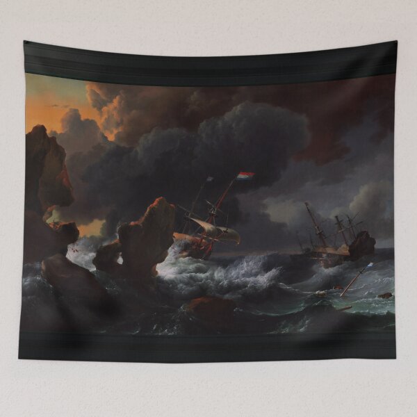 Item preview, Ships In Distress Off A Rocky Coast by Ludolf Bakhuizen Old Masters Classical Fine Art Reproduction designed and sold by Xzendor7 Digital Art Creations.