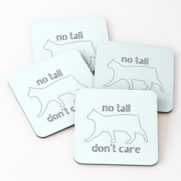 Item preview, No Tail Don't Care Tailless Cat Manx Lover designed and sold by MixedBagMerch.