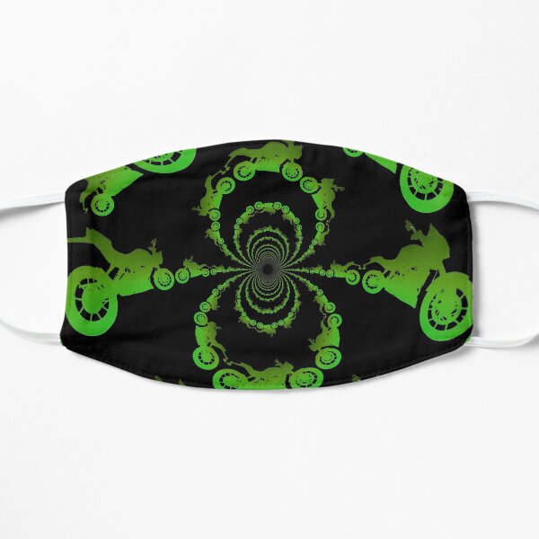 Multi bike fractal Flat Mask