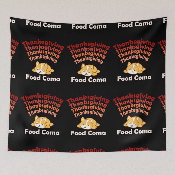 Item preview, Vintage Happy Thanksgiving Corgi Funny Food Coma Gift designed and sold by merchloh128.