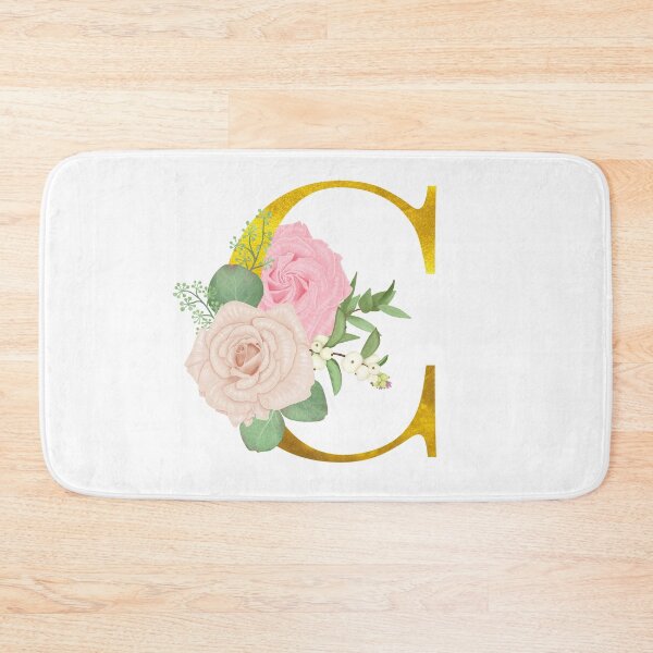 Item preview, Gold & Pink Floral Monogram C designed and sold by adortopia.