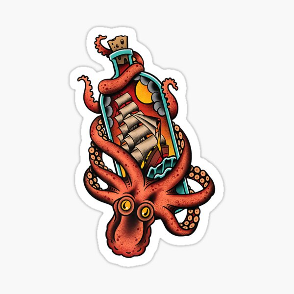 Neo Traditional Octopus Tattoo Transparent PNG  554x670  Free Download on  NicePNG