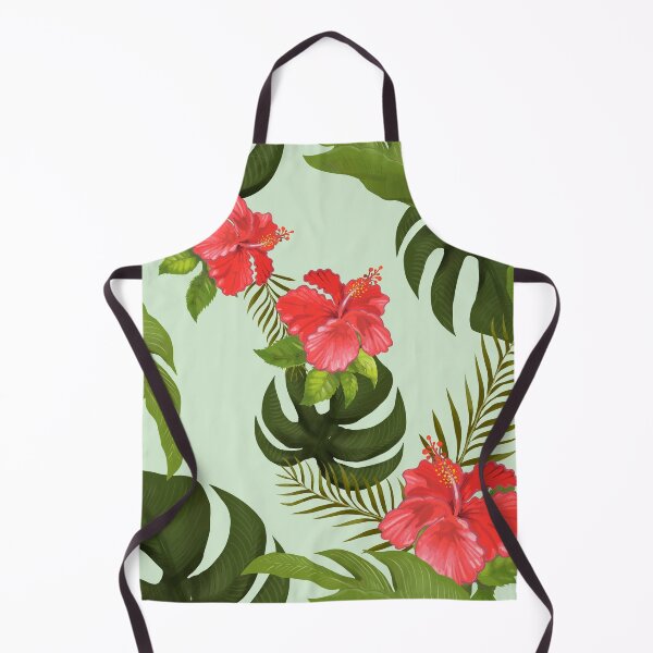 Item preview, Tropical Pink Hawaiian Flowers Jungle Leaf Print designed and sold by newburyboutique.