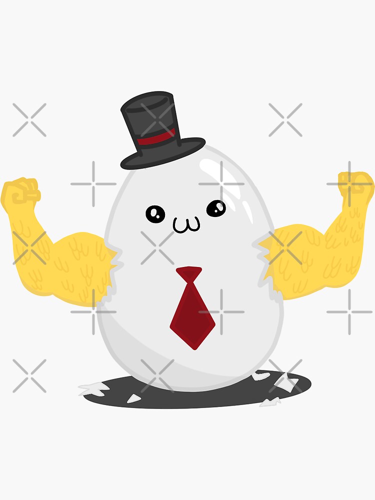 "Adorable Buff Egg With A Top hat" Sticker for Sale by YTnickymations