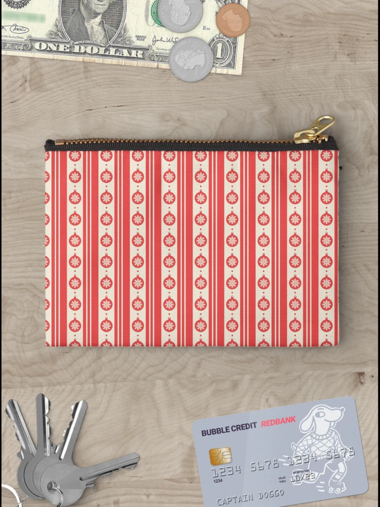 Thumbnail 3 of 4, Zipper Pouch, Red Christmas Pattern designed and sold by PatternSquare.