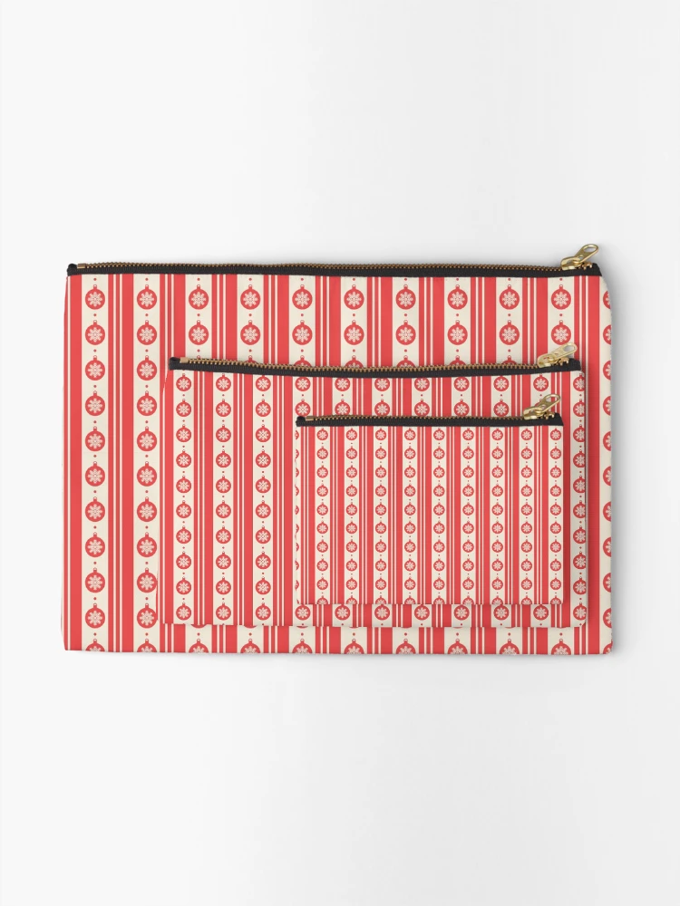 Thumbnail 2 of 4, Zipper Pouch, Red Christmas Pattern designed and sold by PatternSquare.