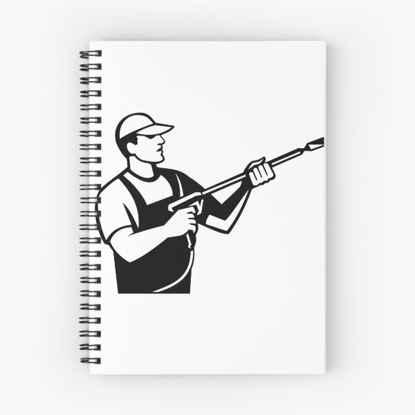 Item preview, Power Washer with Water Blaster Pressure Washing Stencil Retro Black and White designed and sold by patrimonio.