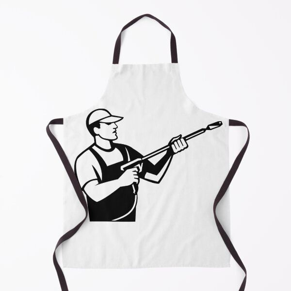 Item preview, Power Washer with Water Blaster Pressure Washing Stencil Retro Black and White designed and sold by patrimonio.
