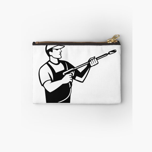Item preview, Power Washer with Water Blaster Pressure Washing Stencil Retro Black and White designed and sold by patrimonio.