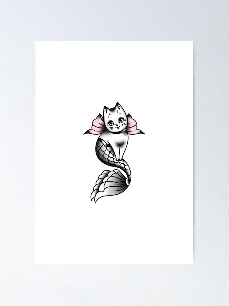 9 Mermaid cat tattoo ideas  mermaid cat cat tattoo mermaid tattoo