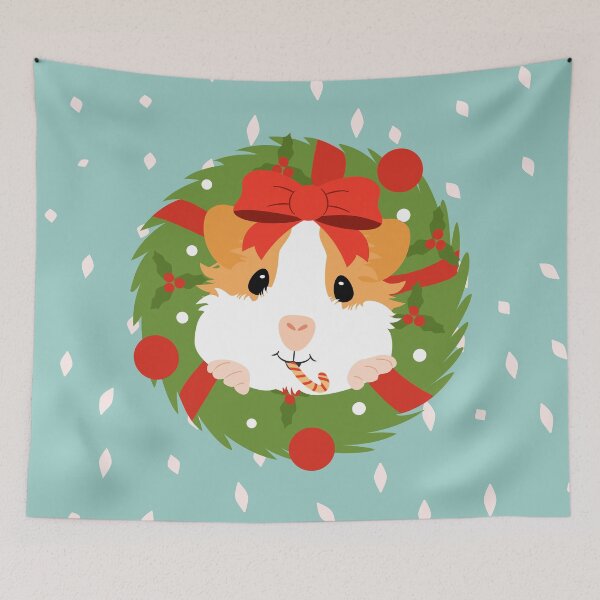 Item preview, Guinea Pig Christmas Wreath - Blue designed and sold by Lulupainting.