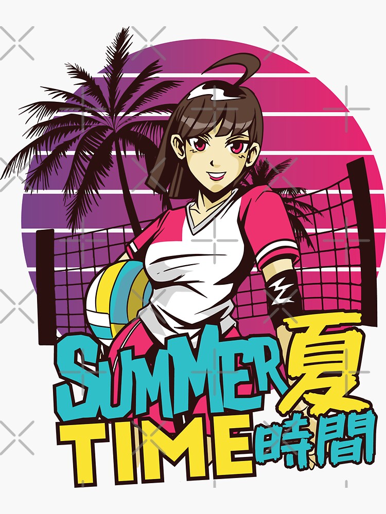 "Beach volleyball anime girl" Sticker for Sale by DerSenat Redbubble