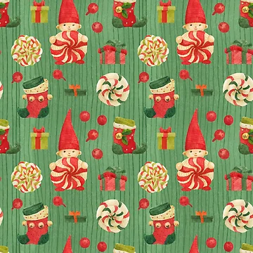 Artwork thumbnail, Christmas Elves Pattern by PatternSquare
