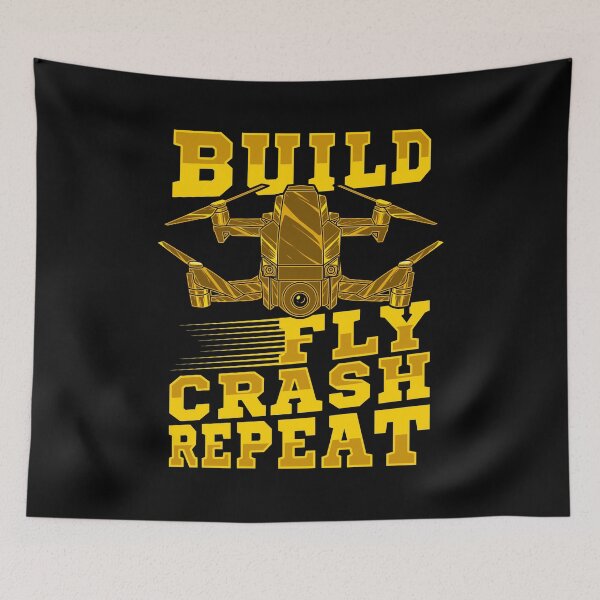 Item preview, Build Fly Crash Repeat Cute Drone Pilot Flying Pun designed and sold by perfectpresents.