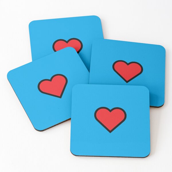 Smiley Heart, Emoji Coasters (Set of 4)