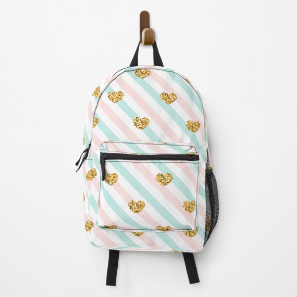 Item preview, Gold Hearts & Blush Pink, Baby Blue Stripes  designed and sold by newburyboutique.