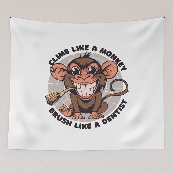 Item preview, Monkey, teeth, brushing teeth, dentist designed and sold by DerSenat.