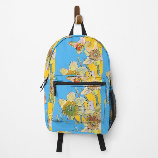 Item preview, Abstract Yellow Daffodil Watercolor Pattern on Blue designed and sold by Sarah Rajkotwala.