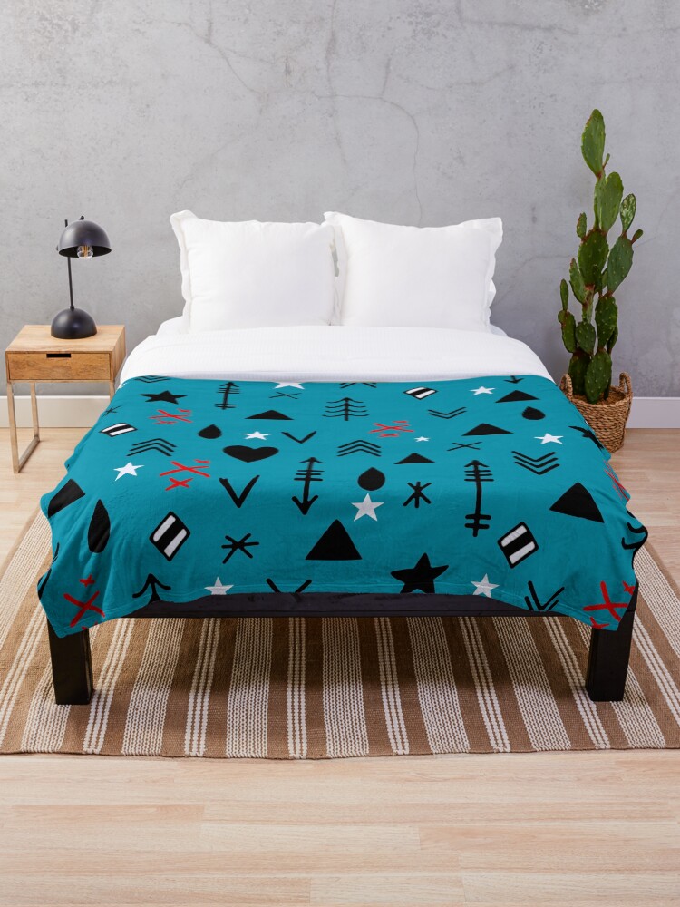 Thumbnail 1 of 6, Throw Blanket, Abstract Graphic Pattern designed and sold by MarcSabuncu.