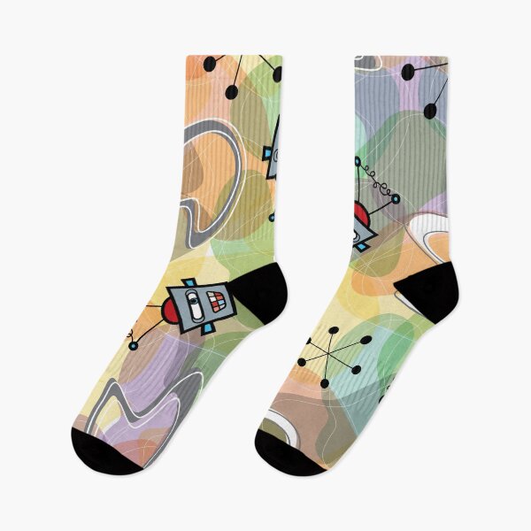 Item preview, Free Speech Retro Robot III | Talking Nuts And Bolts And Colorful Camouflage Pattern designed and sold by fatfatin.