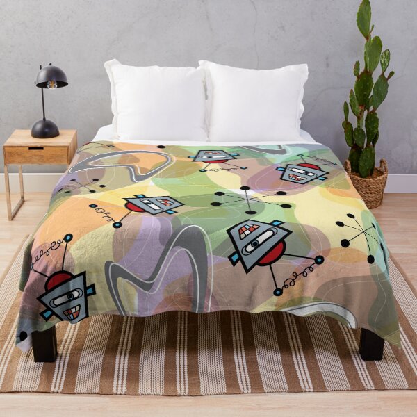 Item preview, Free Speech Retro Robot III | Talking Nuts And Bolts And Colorful Camouflage Pattern designed and sold by fatfatin.