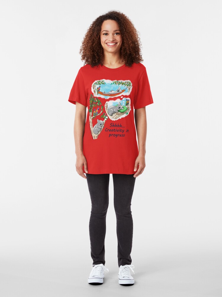Alternate view of Koala dreams - Shhh… Creativity in progress Slim Fit T-Shirt