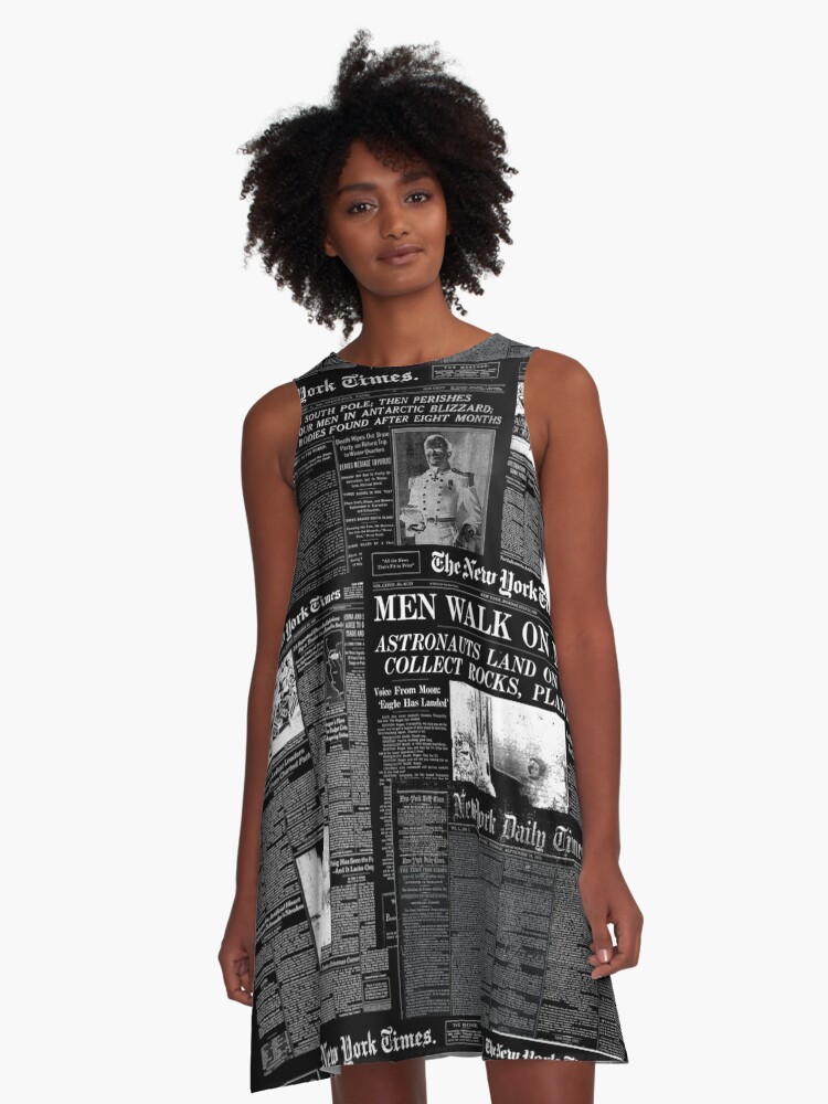 newspaper print dress