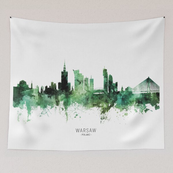Aperçu de l'œuvre Warsaw Poland Skyline créée et vendue par ArtPrints.