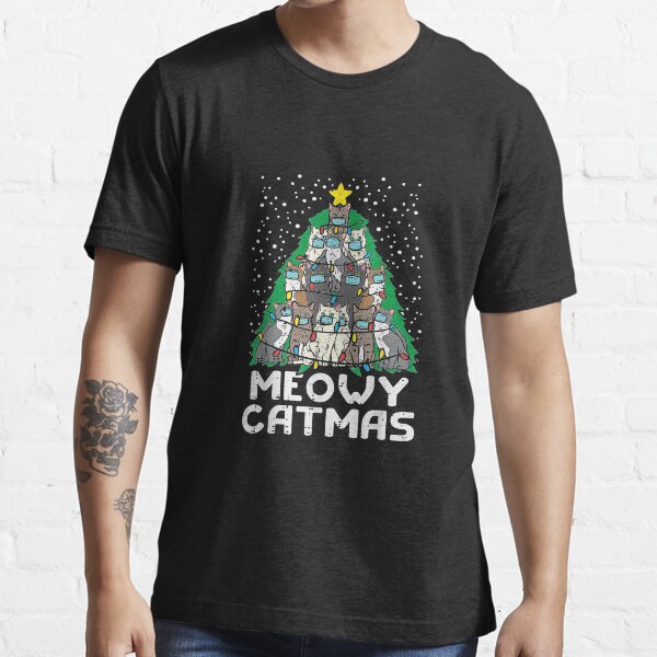 Meowy Catmas Christmas Tree Cats Mask Xmas Quarantine Gift Sweatshirt