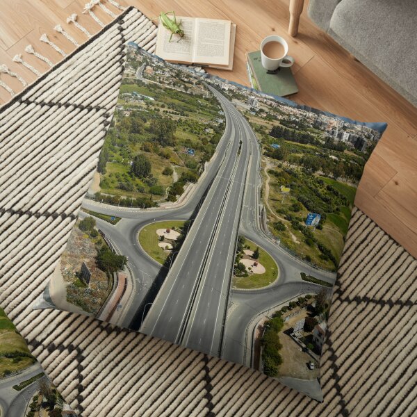 Highway Lockdown - Germasogeia Floor Pillow