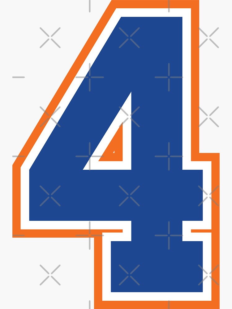 4 - number 4 - jersey number for sportsteam' Sticker