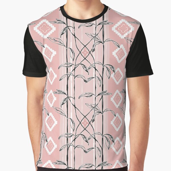 Floral Decor 0003 on Pink Graphic T-Shirt